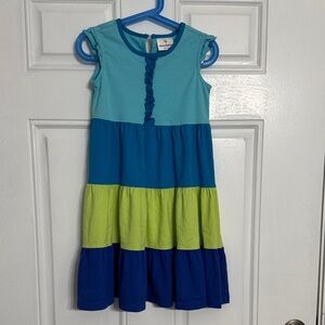 Hanna Andersson Blue and Green Tiered Dress